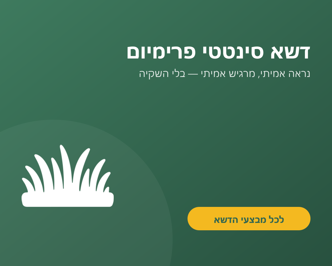 דשא סינטטי פרימיום — נראה אמיתי, בלי השקיה
